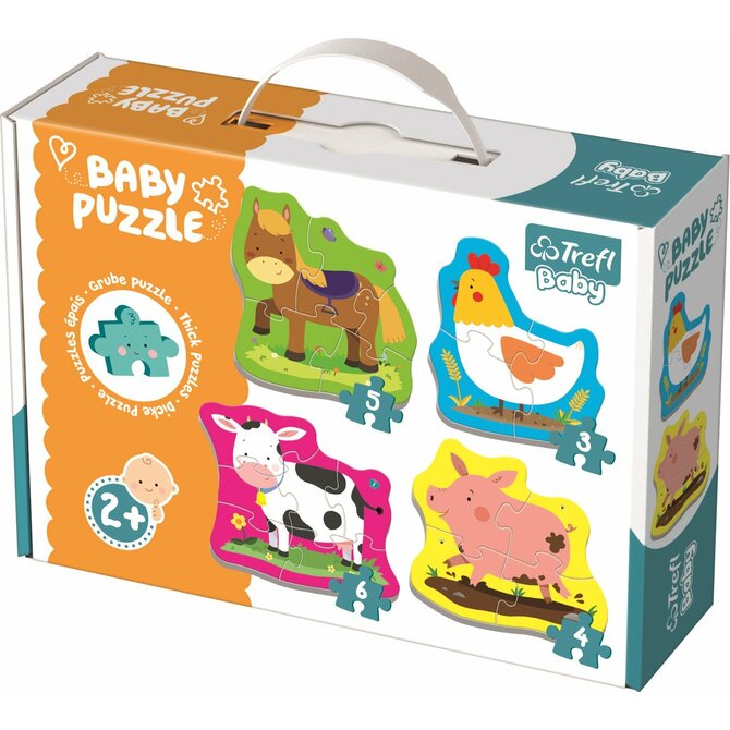 TREFL Baby puzzle Zvířata na farmě 4v1 (3,4,5,6 dílků) papír