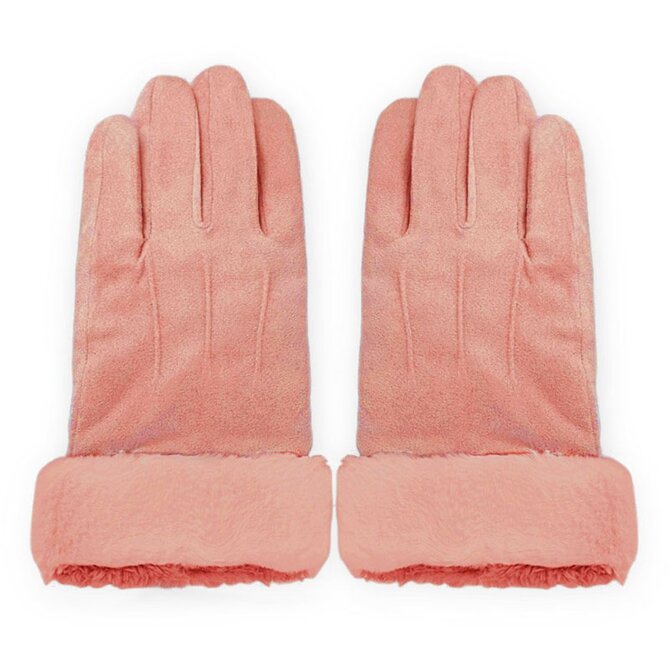 Dotykové růžové rukavice SUEDE