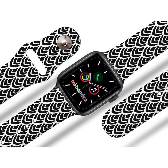 Apple watch řemínek Rybí šupiny - Černá - 42/44/45mm
