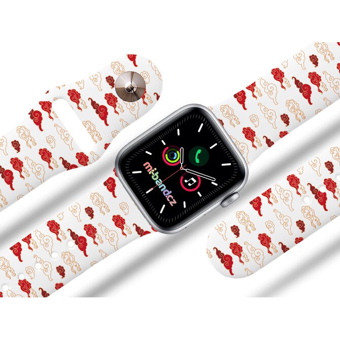 Apple watch řemínek Červené mraky - 38/40/41mm, barva pásku bílá