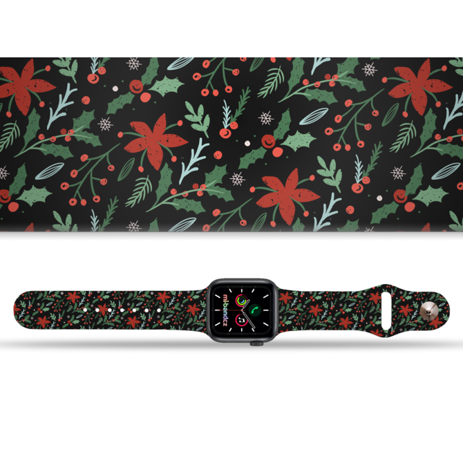 Apple watch řemínek Vánoční hvězda - 42/44/45mm, barva pásku černá