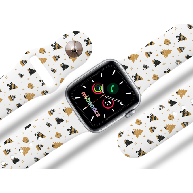 Apple watch řemínek Vánoční stromky s dárky - 38/40/41mm
