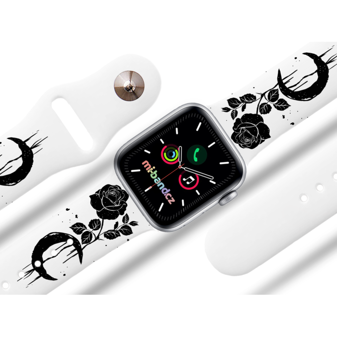 Apple watch řemínek Černá růže - 38/40/41mm, barva pásku bílá