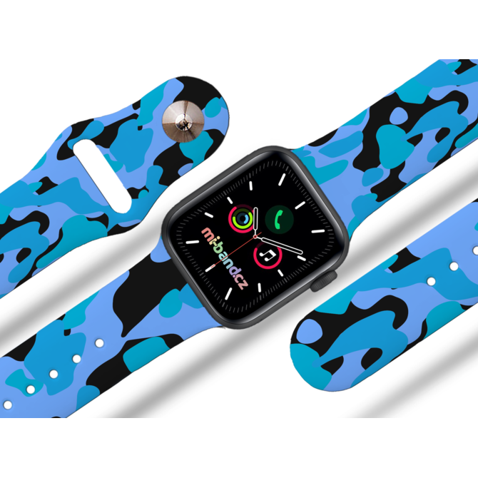 Apple watch řemínek Maskáč modrý - 38/40/41mm, barva pásku černá