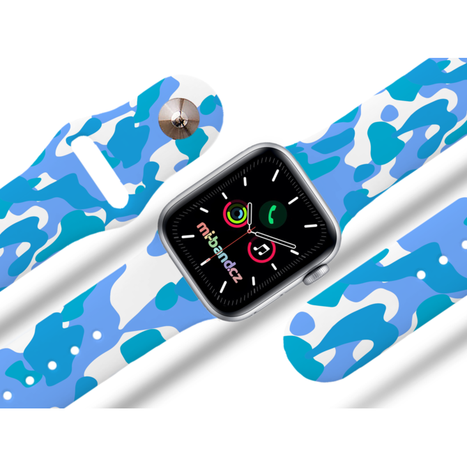 Apple watch řemínek Maskáč modrý - Bílá - 38/40/41mm