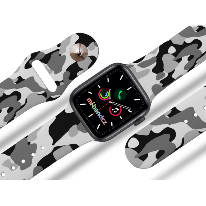 Apple watch řemínek Maskáč šedý - 38/40/41mm, barva pásku černá