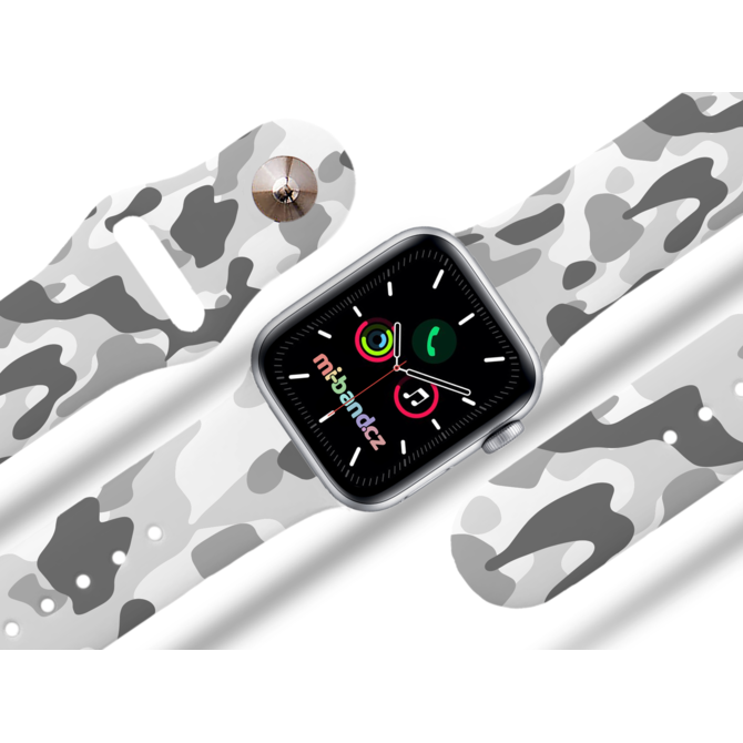 Apple watch řemínek Maskáč šedý - Bílá - 38/40/41mm