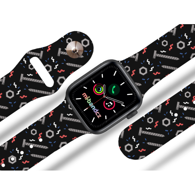 Apple watch řemínek Šrouby - Černá - 42/44/45mm