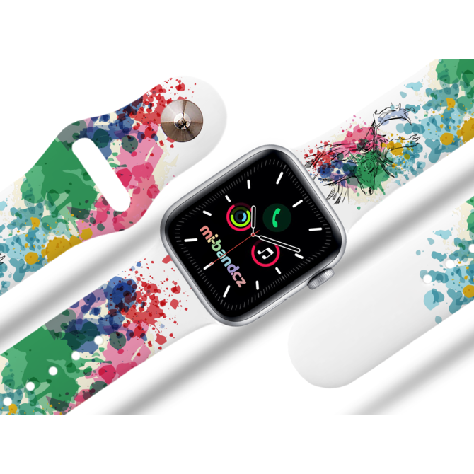 Apple watch řemínek Jelen v abstrakci - Bílá - 38/40/41mm