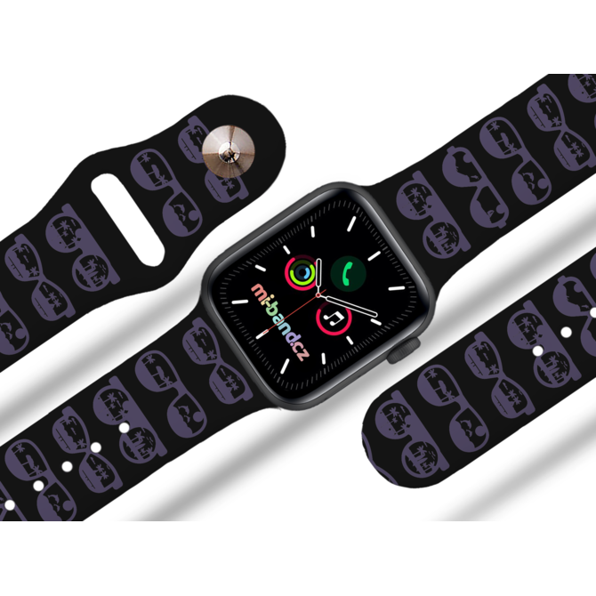 Apple watch řemínek Brýle - 42/44/45mm, barva pásku černá