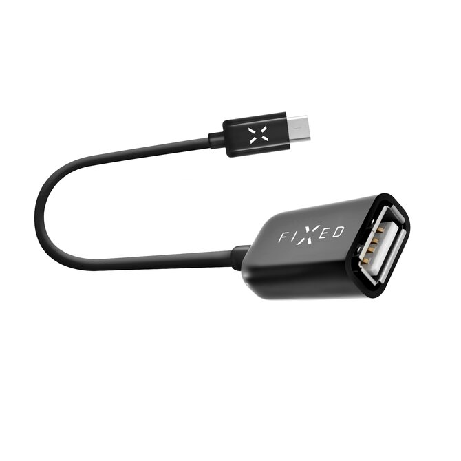 OTG datový kabel  s konektory USB-C/USB-A, USB 2.0, 20 cm, černý