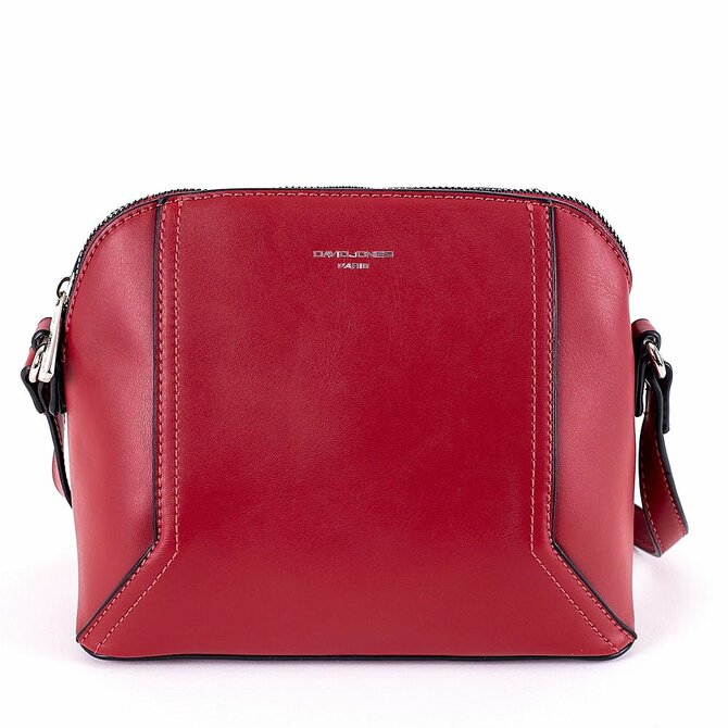 Malá pevná tmavěčervená crossbody kabelka David Jones CM5941 červená, syntetická kůže