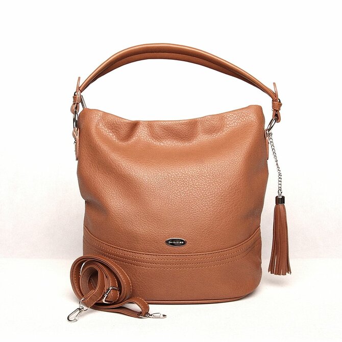 Hnědá kabelka na rameno i crossbody David Jones CM6089 hnědá, syntetická kůže