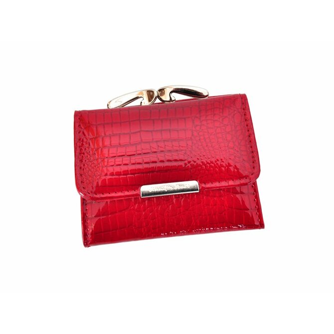 Malá lesklá kožená červená peněženka Jennifer Jones 5287 červená, kůže