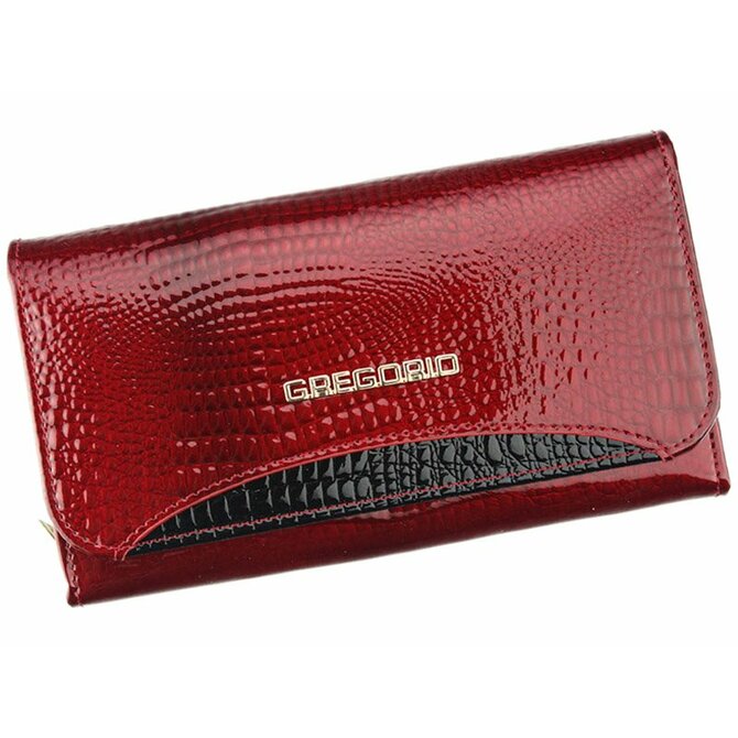 Lesklá červená kožená peněženka Gregorio GP110 červená, kůže