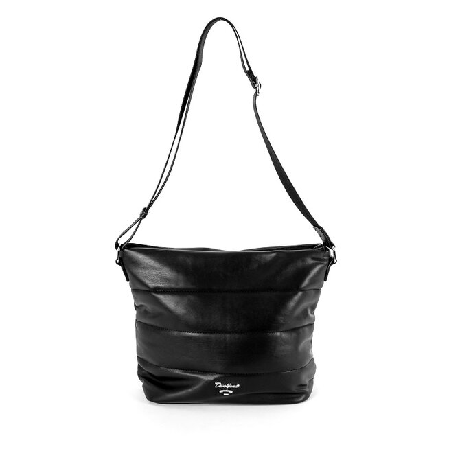Středně velká černá crossbody kabelka David Jones 6608-1A černá, syntetická kůže