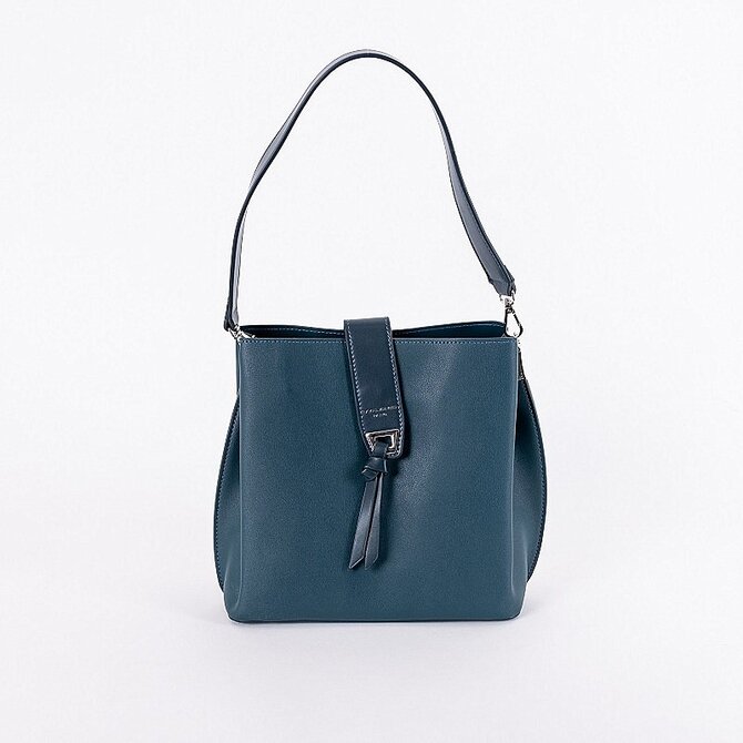 Tříoddílová paví modrá kabelka na rameno i crossbody David Jones 6627-2A modrá, syntetická kůže