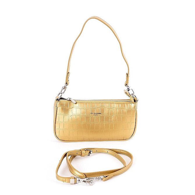 Malá zlatá kabelka na rameno či crossbody David Jones CM6256A zlatá, syntetická kůže