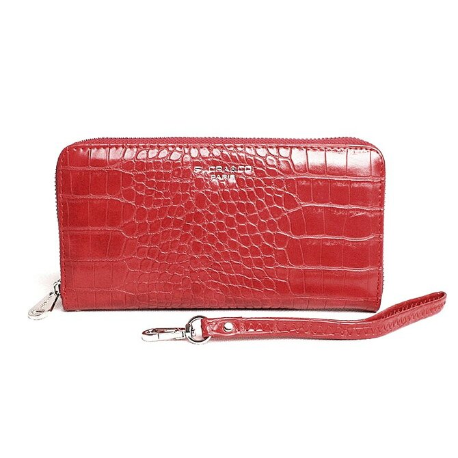 Celozipová červená peněženka FLORA&amp;CO X2701 červená, syntetická kůže