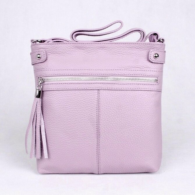 Malá kožená fialová crossbody kabelka Vera Pelle no. 60 fialová, kůže