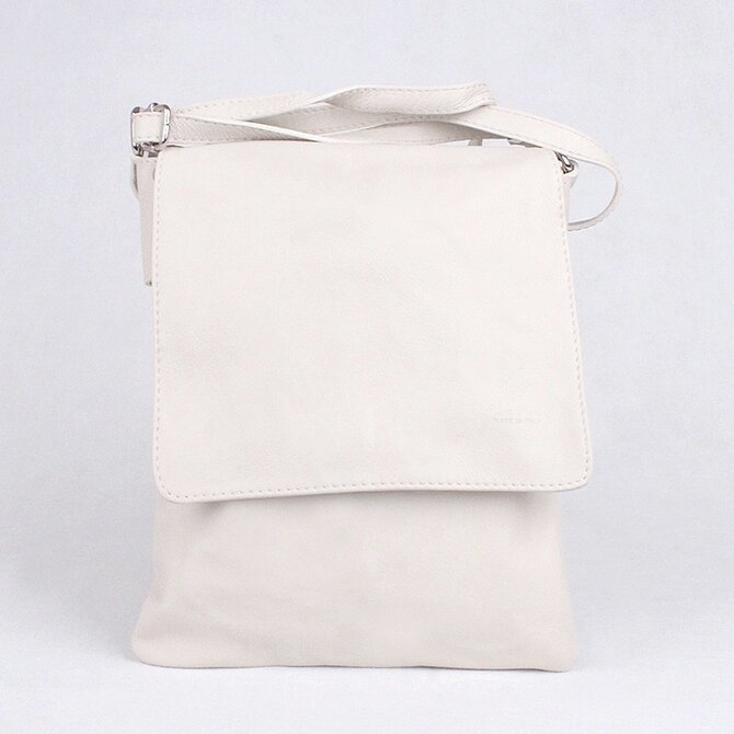 Béžová středně velká kožená crossbody kabelka no. 88 béžová, kůže