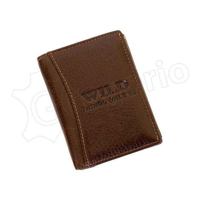 Tmavěhnědá kožená peněženka Wild Things Only !!! hnědá, kůže