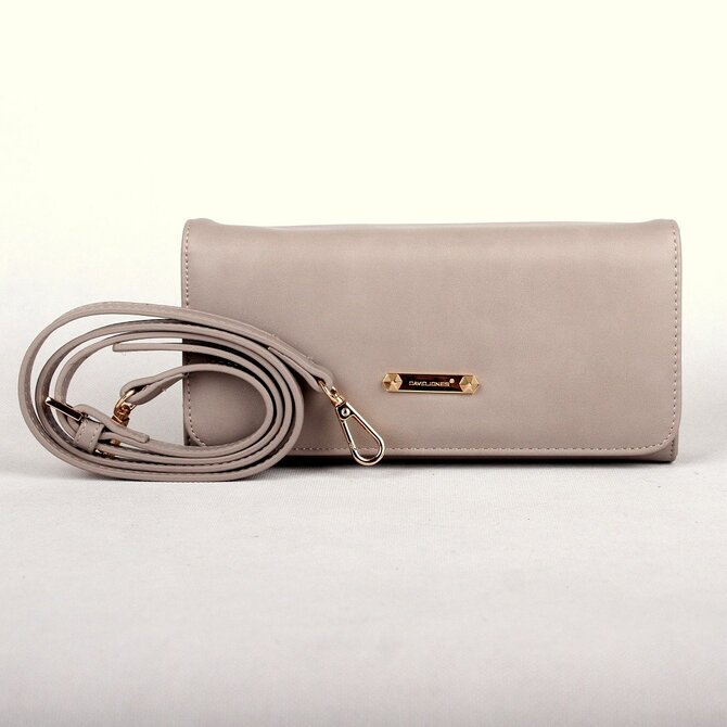 Šedá crossbody kabelka (psaníčko) David Jones 5504A šedá, syntetická kůže