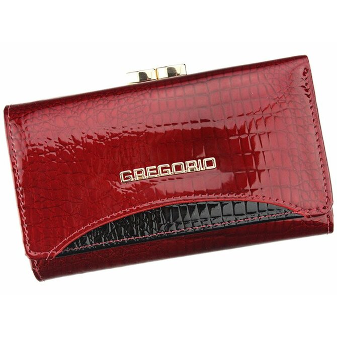 Červená lesklá kožená peněženka Gregorio GP-108 červená, kůže