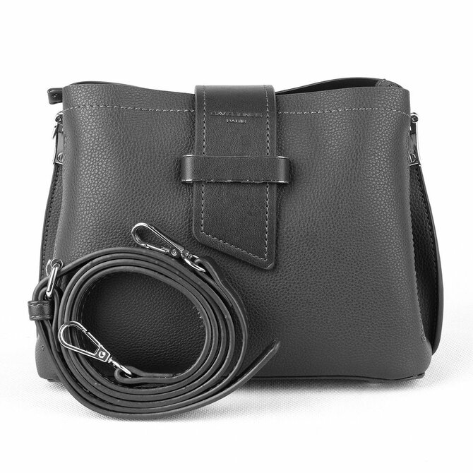 Tříoddílová malá černá crossbody kabelka David Jones 6118-1 černá, syntetická kůže