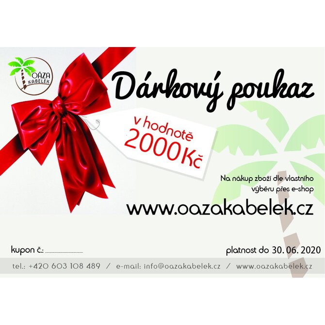 Dárkový poukaz v hodnotě 2 000,- Kč