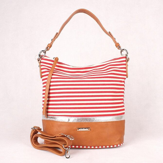 Červená kabelka na rameno i crossbody David Jones 6284-2A červená, syntetická kůže, látka
