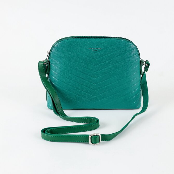 Malá pevná zelená crossbody kabelka David Jones CM5758 zelená, syntetická kůže