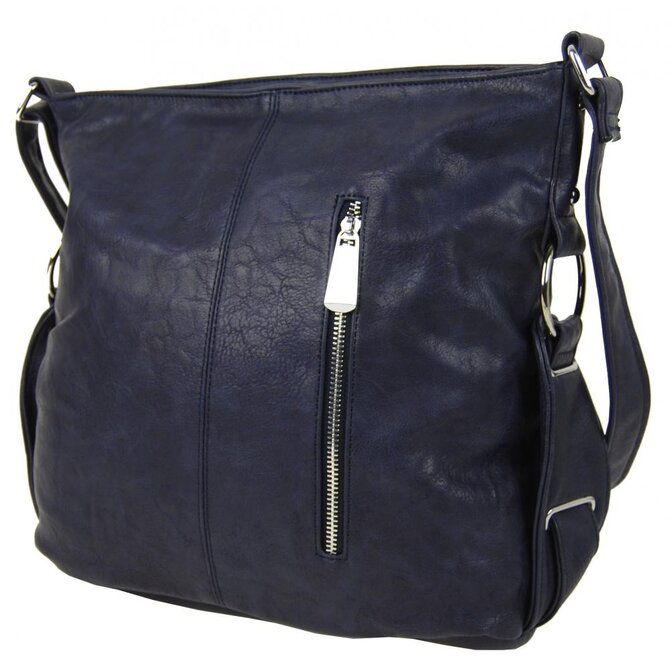 Tmavěmodrá crossbody kabelka Mahel 67-MH modrá, syntetická kůže