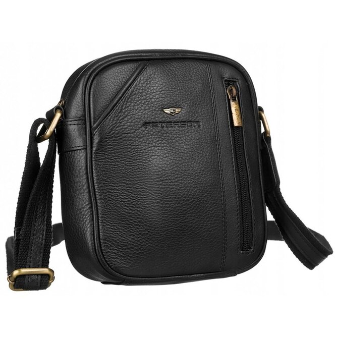 Černá kožená crossbody taška Peterson no. 8023 černá, kůže