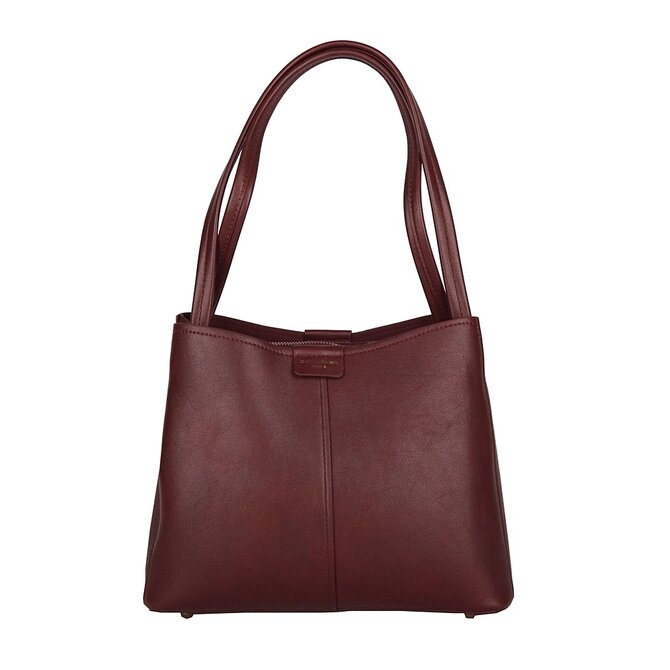 Tříoddílová tmavěvínová kabelka na rameno David Jones CM7176 tmavěvínová, syntetická kůže