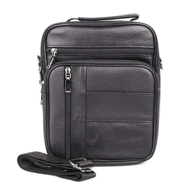 Pánská kožená černá crossbody taška Gregorio no. 7457 černá, kůže