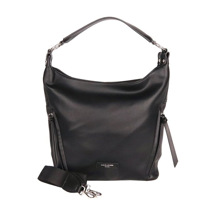 Střední/velká černá kabelka na rameno David Jones CM7422 černá, syntetická kůže