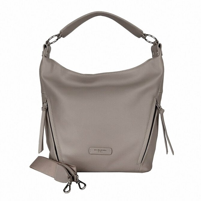 Střední/velká šedo-hnědá kabelka na rameno David Jones CM7422 šedo-hnědá, syntetická kůže