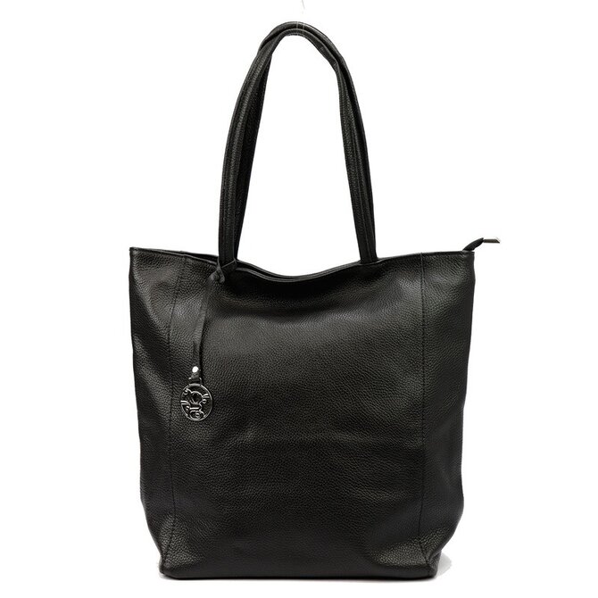 Velká černá kožená kabelka na rameno/do ruky Gregorio no. 28 černá, kůže