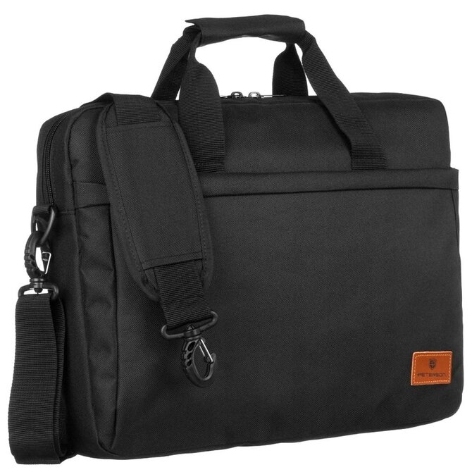 Černá pánská taška do ruky a na rameno Peterson na notebook až 15,6" černá, polyester