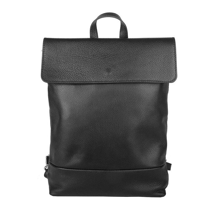 Střední černý kožený batoh 235 o obsahu cca. 6 l na formát A4 černá, kůže