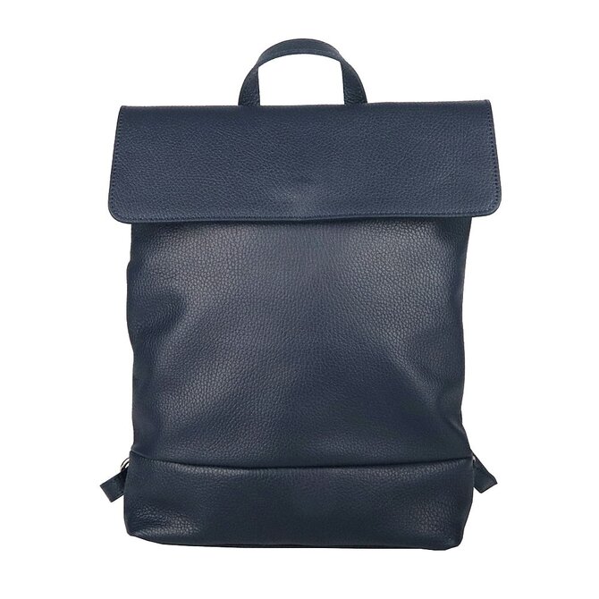 Střední tmavěmodrý kožený batoh 235 o obsahu cca. 6 l na formát A4 tmavěmodrá, kůže
