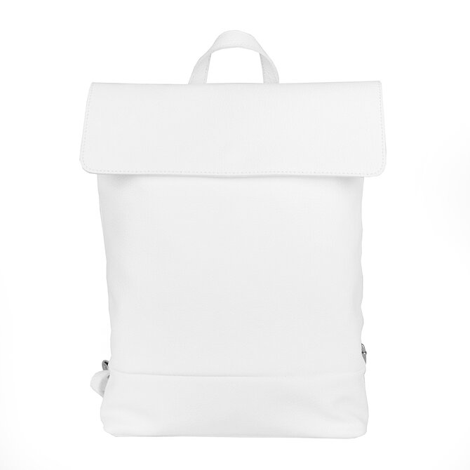 Střední bílý kožený batoh 235 o obsahu cca. 6 l na formát A4 bílá, kůže