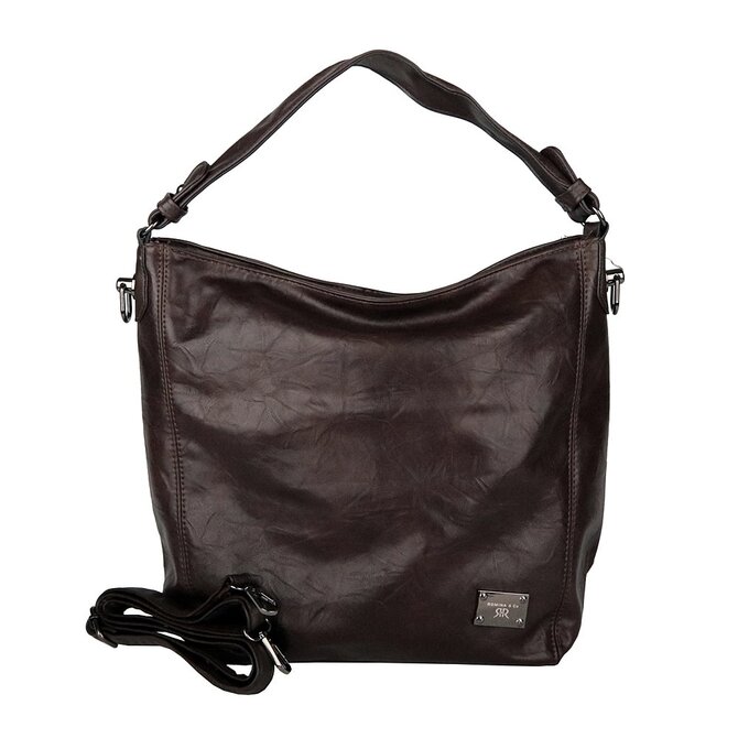 Velká tmavěhnědá kabelka na rameno i crossbody ROMINA D569/25 tmavěhnědá, syntetická kůže