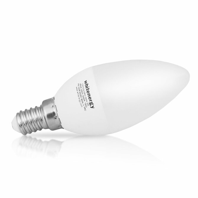 Whitenergy LED žárovka SMD2835 C37 E14 5W bílá mléčná studená - svíčka