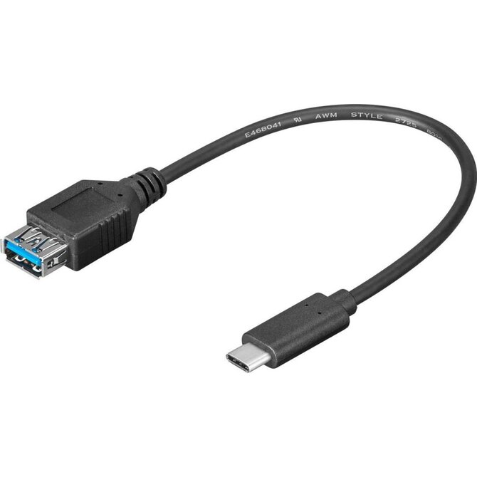 PremiumCord Adaptér USB-C/male - USB3.0 A/female, OTG, 0,2m