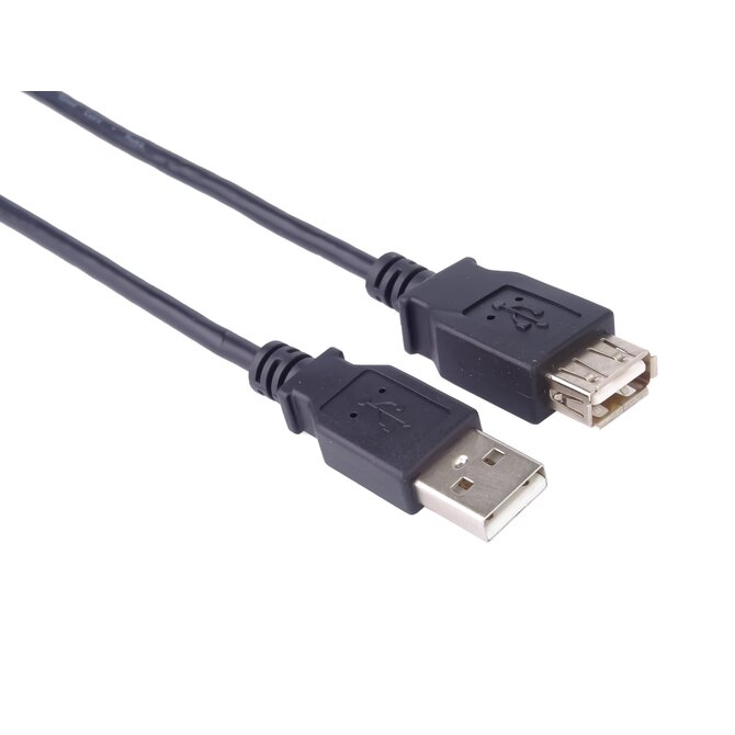 PremiumCord USB 2.0 kabel prodlužovací, A-A, 0,5 m, černý