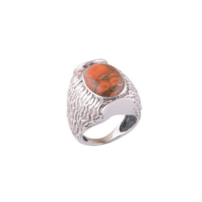 AutorskeSperky.com - Stříbrný prsten s červeným tyrkysem -  S212 Stříbro