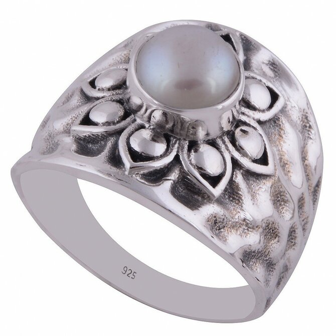 AutorskeSperky.com - Stříbrný prsten s perlou -  S711 Stříbro