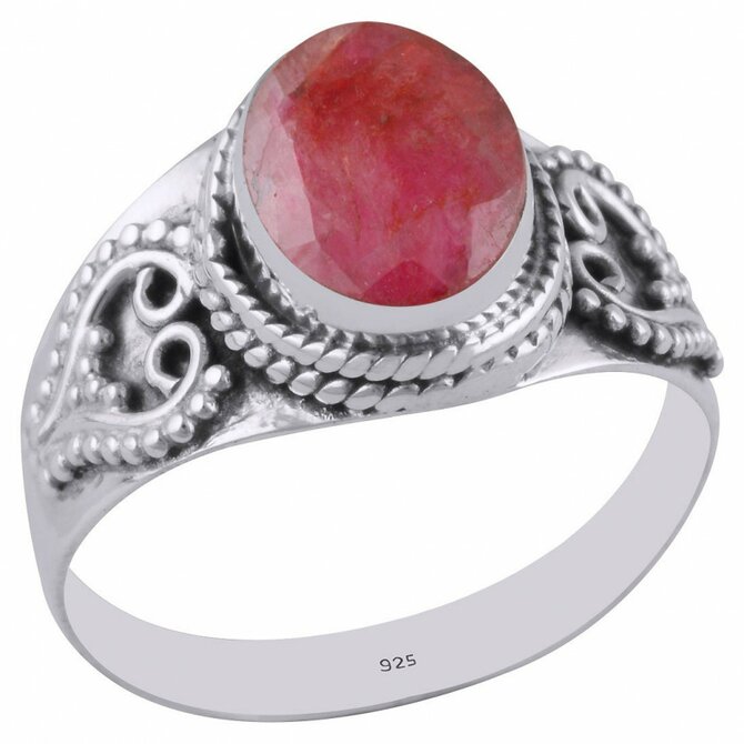 AutorskeSperky.com - Stříbrný prsten s rubínem -  S789 Stříbro